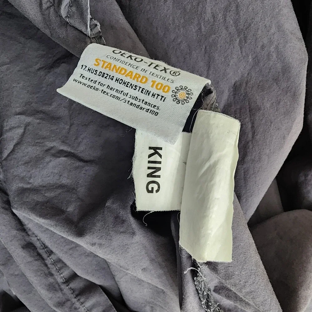 Brooklinen King Size Dark Gray Pair Of Pillowcases 100 % Cotton